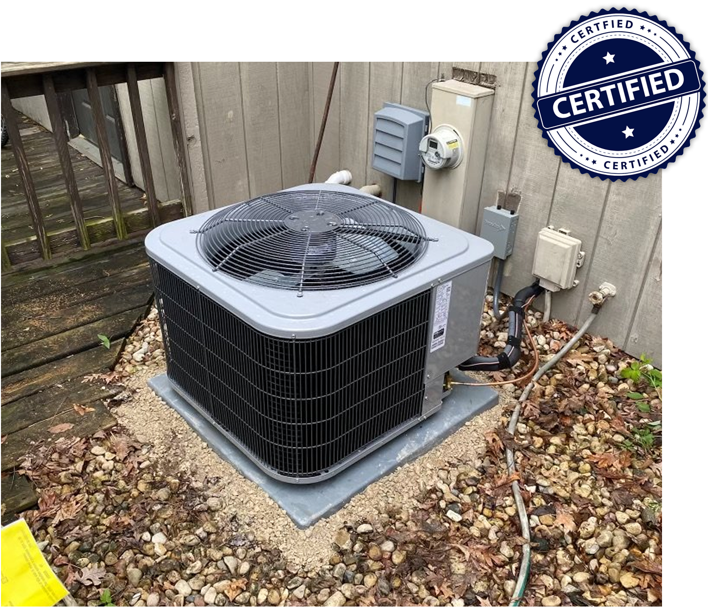 Certified outdoor HVAC unit